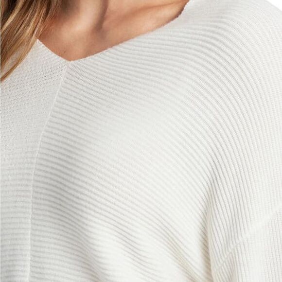 NWT Revolve 1.State Ribbed Balloon Sleeve Cotton Modal Blend Sweater Size L - Picture 4 of 9